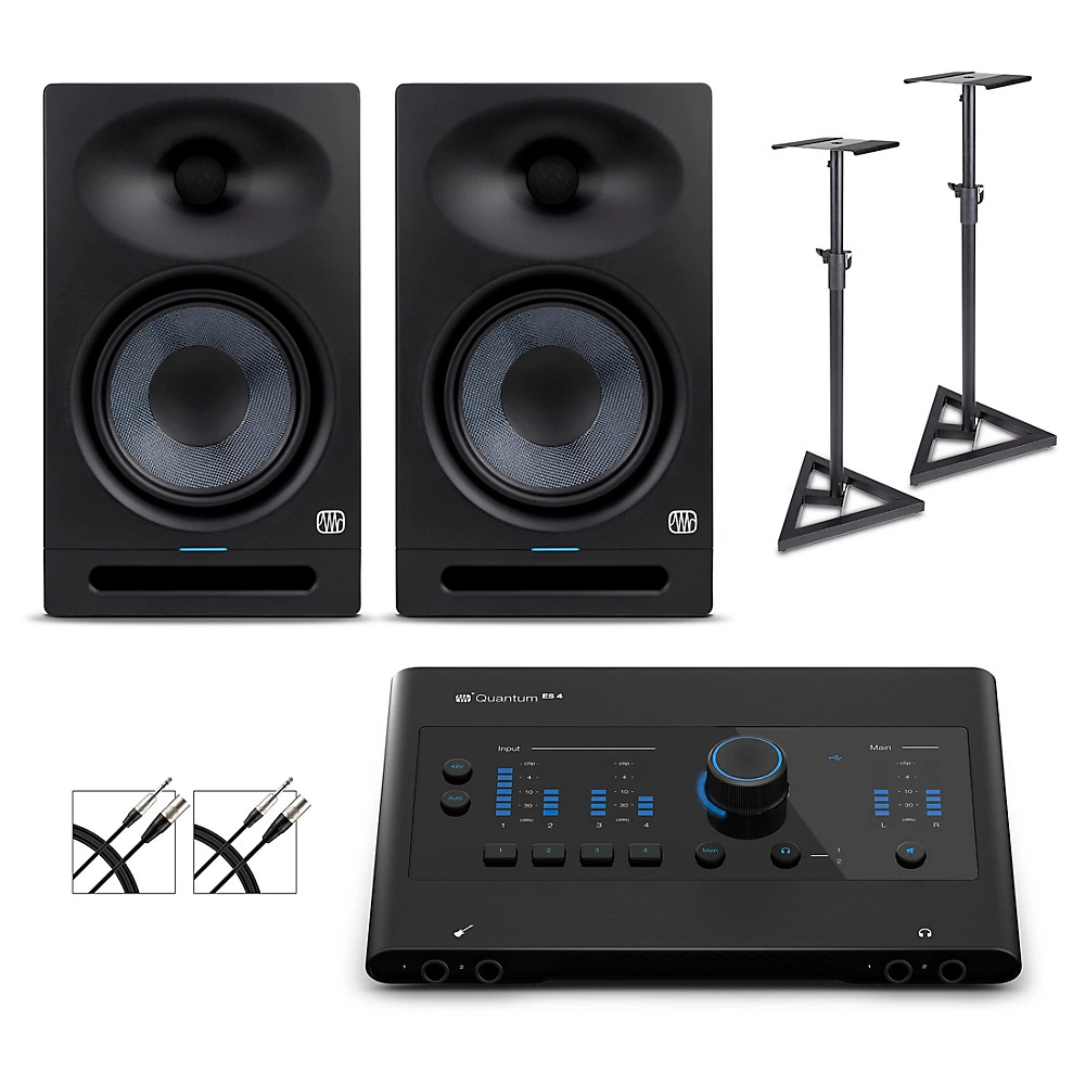 PreSonus Quantum ES4 Audio Interface w/Eris Monitors/Cables/Stands STUDIO8