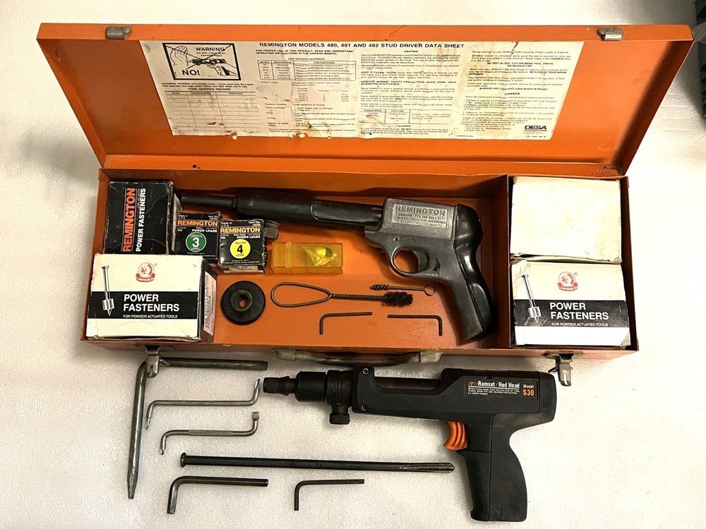 2 Powder Actuated Concrete Nailers Tools: Remington 482 & Ramset Red Head S38