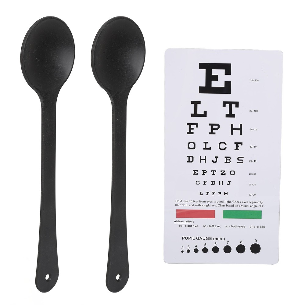 Pocket Eye Chart With 2pcs Occluder Double Sided Vision Eye Test Exams Chart