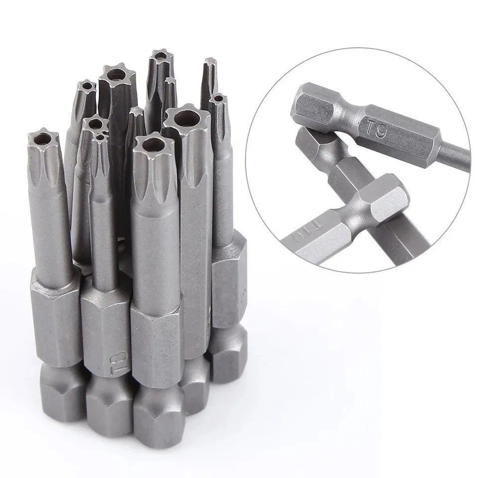 Security Torx Bit Set + Hex Key Allen Bit Set - For Power Drill & Impact Driver