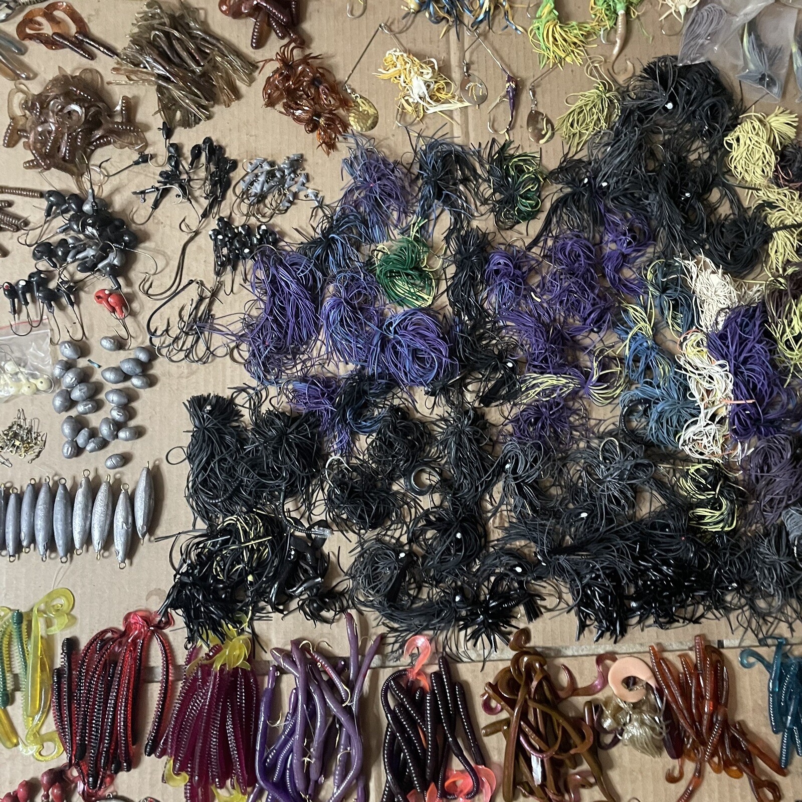 Vintage Fishing Lot Jig Heads Spoons 3 Tackle Boxes Plano Fenwick 100s Of Pcs