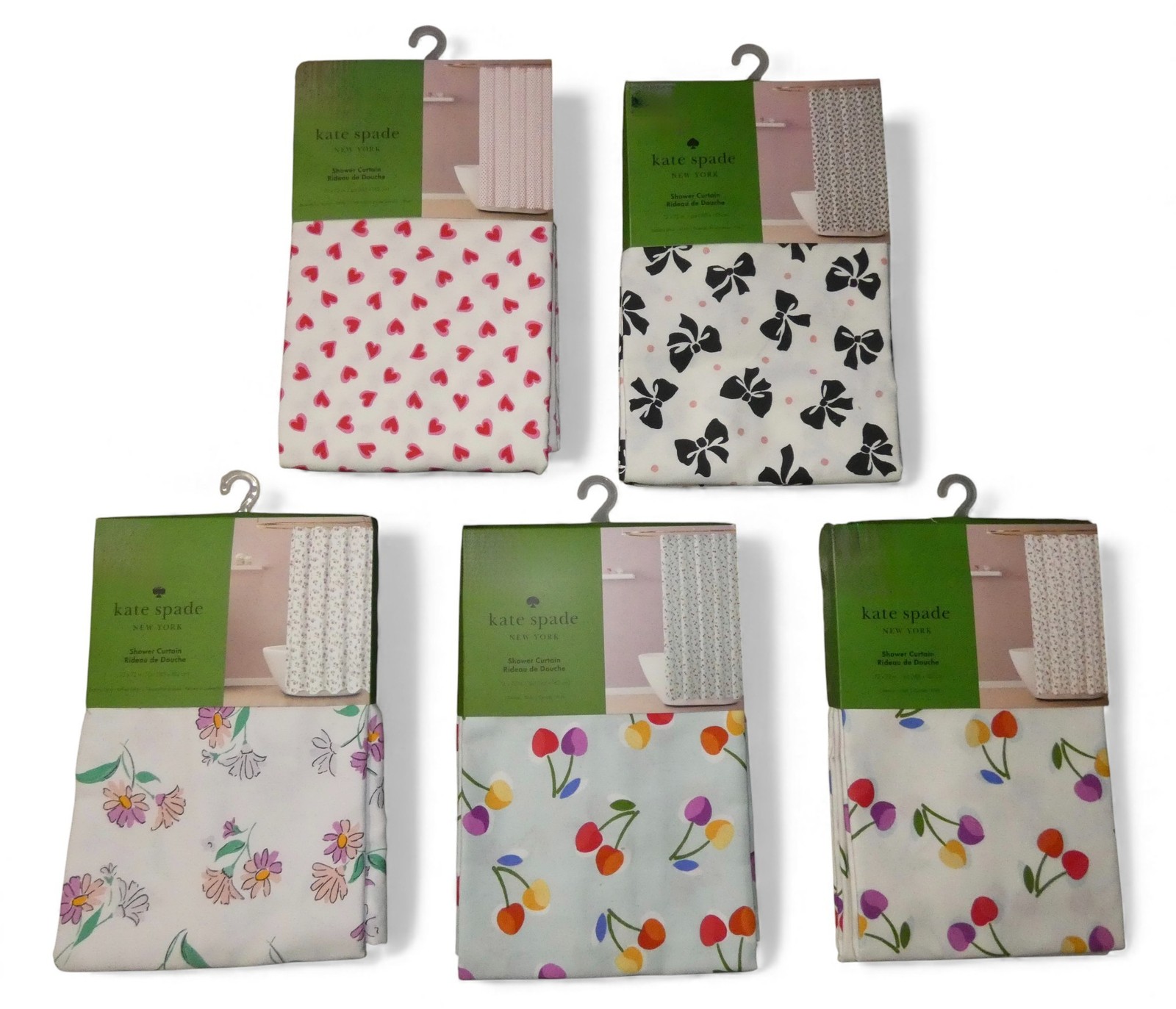 Kate Spade New York Black Bows Fabric Shower Curtain Cotton Blend Your Choice