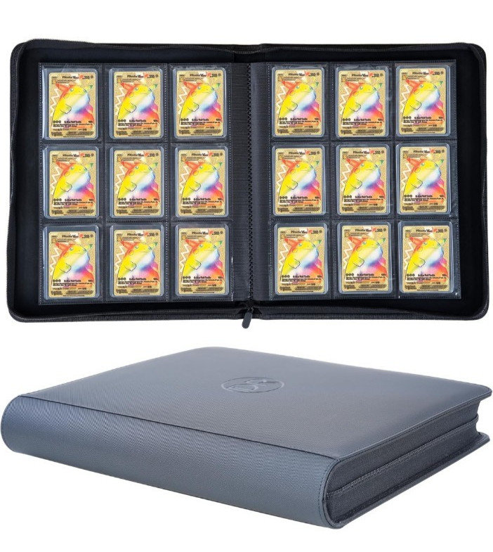 DRZERUI Toplaoder Binder 9 Pocket Toploader Binder Holds 288 Toploaders Black