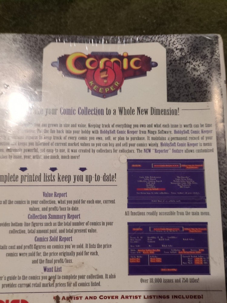 Vtg. Comic Book Keeper Computer PC Software Collection Organize Value Etc Sealed