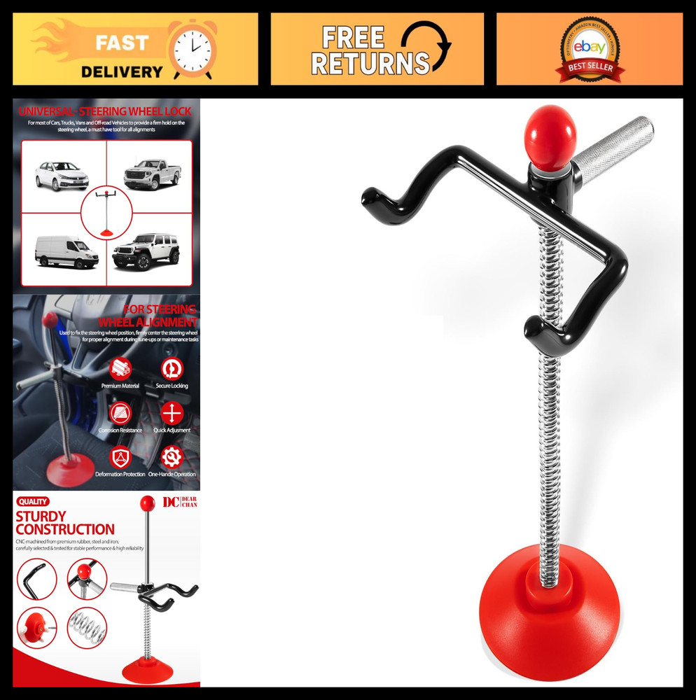 Adjustable Steering Wheel Holder & Lock - Car Alignment Tool for Trucks, Vans &