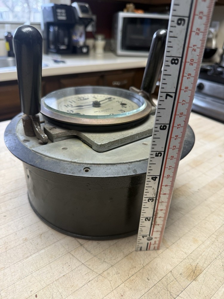 Vintage Antique Cast Iron Calculagraph Clock Timer Key Wind Untested