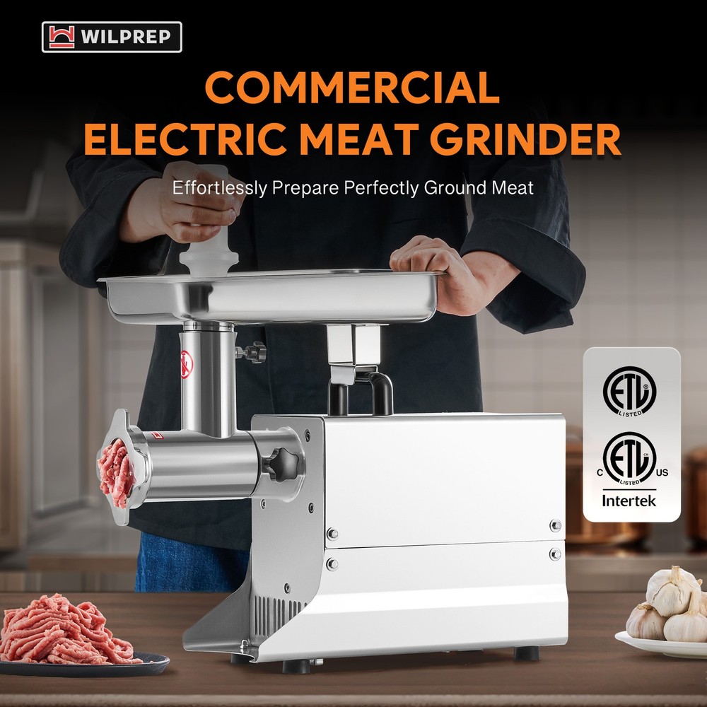 WILPREP 550W Commercial Electric Meat Grinder W/ Reverse Function ETL Cert.
