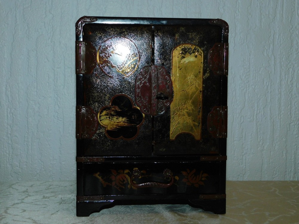 Antique Miniature Lacquer Cabinet! Very Decorative!