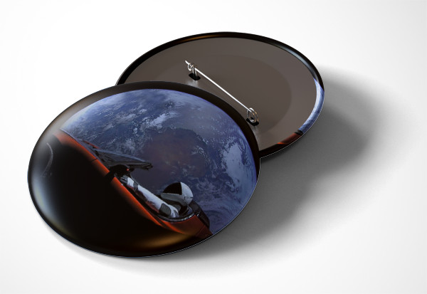 SpaceX Starman - pin pinback button