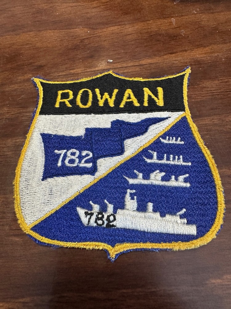 Vintage US Navy USS Rowan 782 Ship Patch