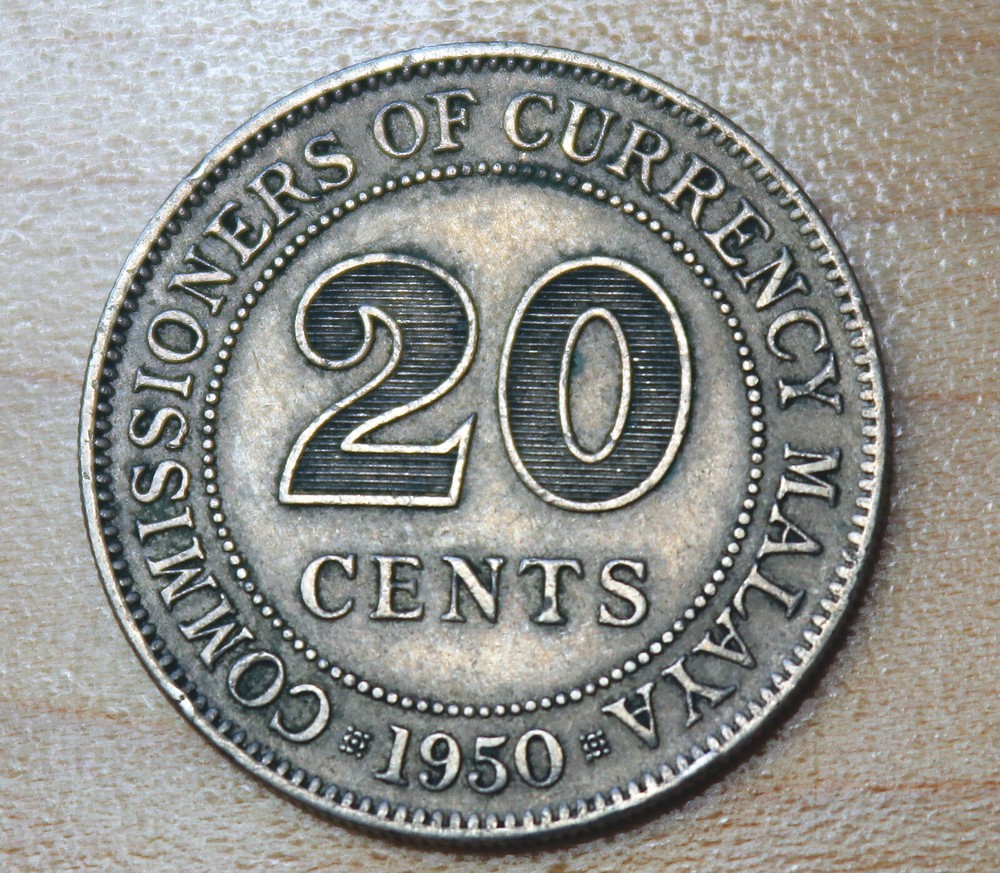 1950 Malaya 20 Cents