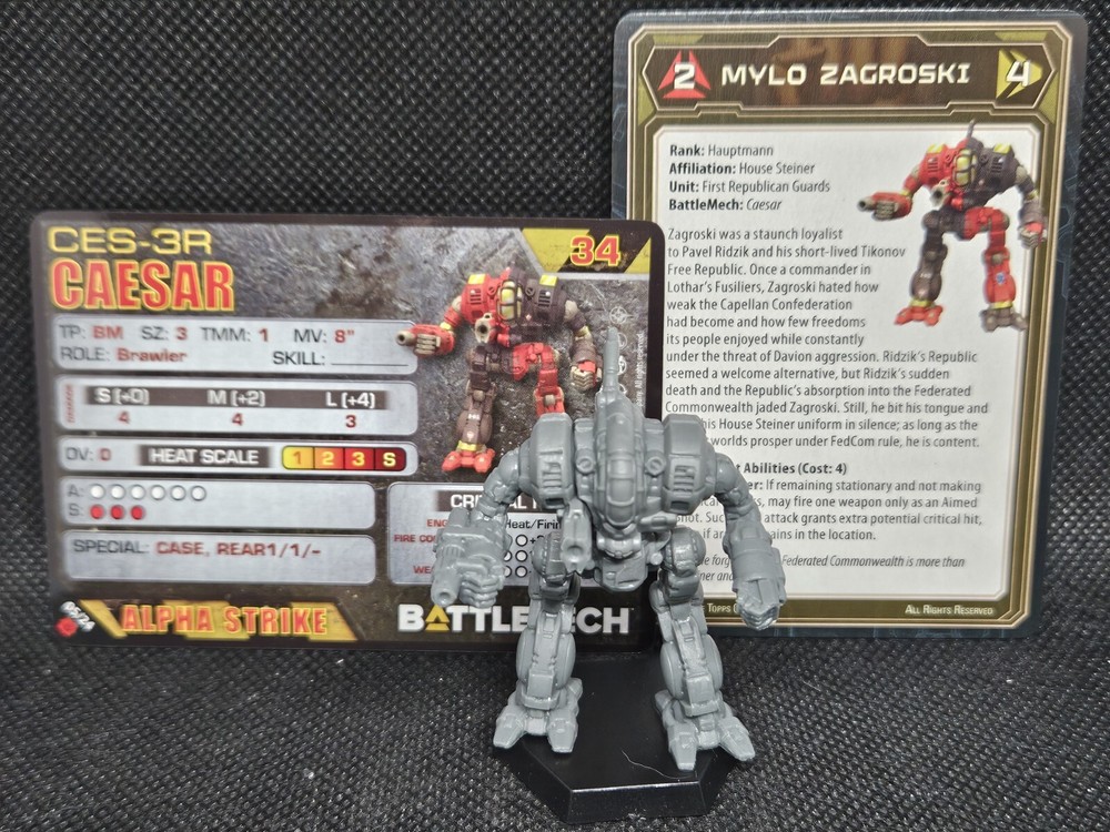 Battletech Mercenaries Caesar +cards kickstarter