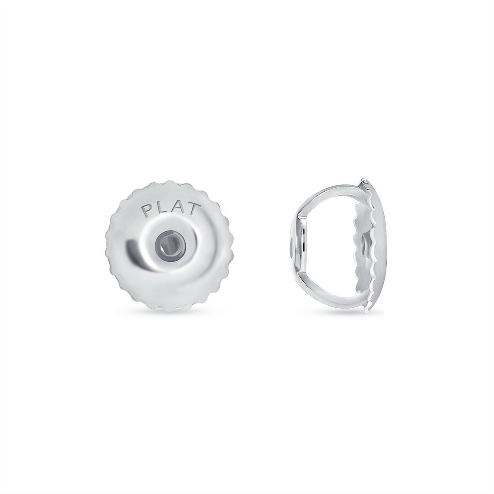 950 Platinum Stud Earring Finding Mounting Setting Princess Basket Screw Back