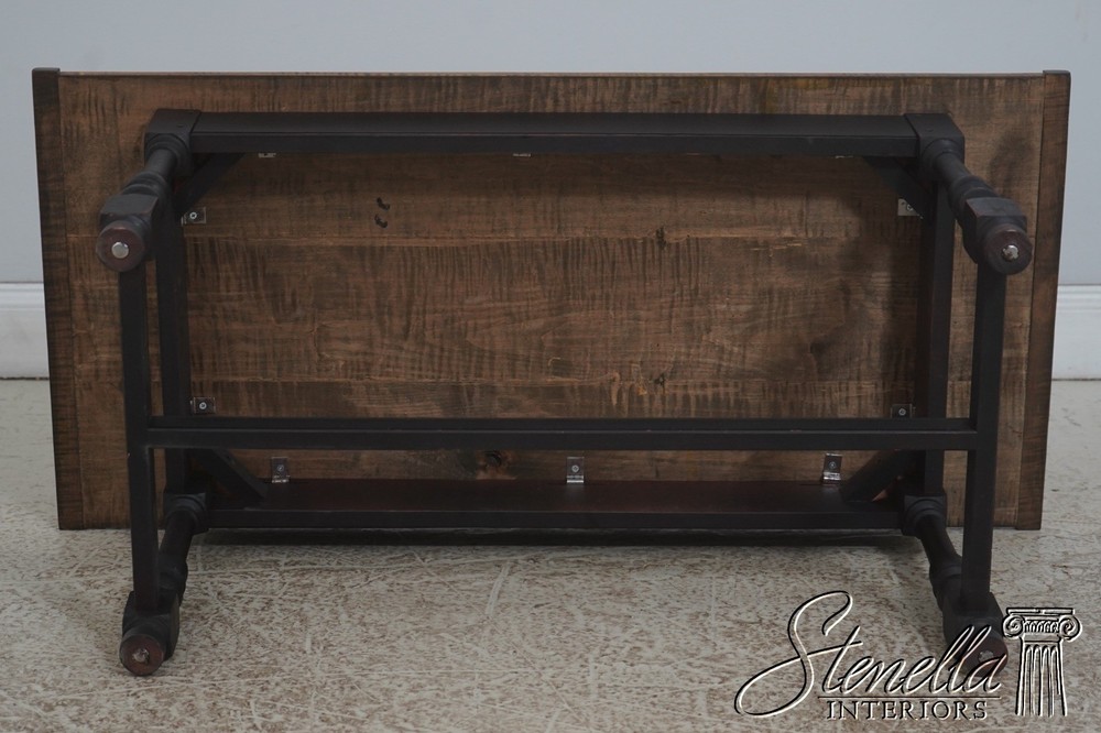 L72585: Tiger Maple Top Black Base Coffee Table