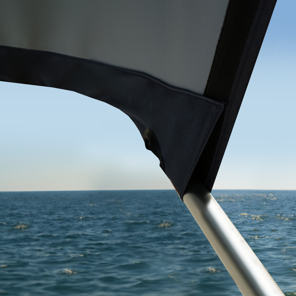 Oceansouth Standard BIMINI TOP 3 Bow Boat Cover 6ft Long With Rear Poles