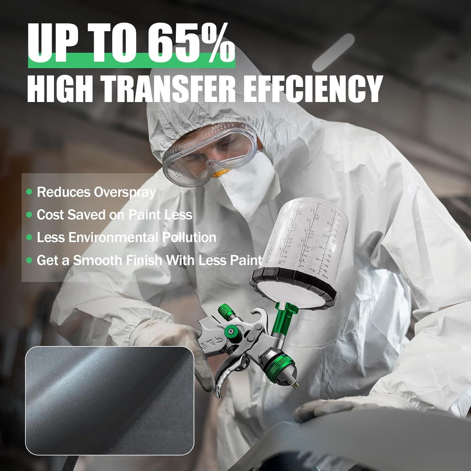 HVLP Air Paint Spray Gun Kit Gravity Feed Car Auto Primer 1.3/1.7/2.0MM Nozzles