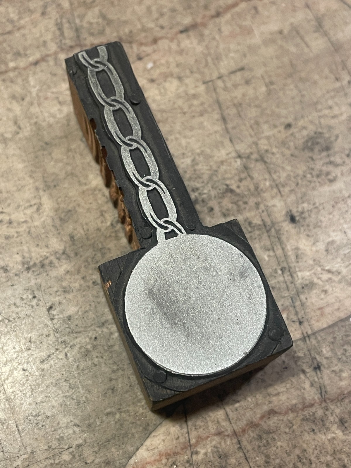 Printing Letterpress Printers Block Ball & Chain / Prison (1285)