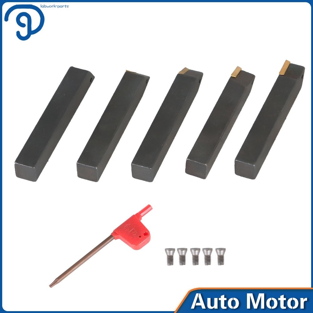 5 PACK New 3/8" Carbide Indexable Turning Tool Bit With Carbide Inserts