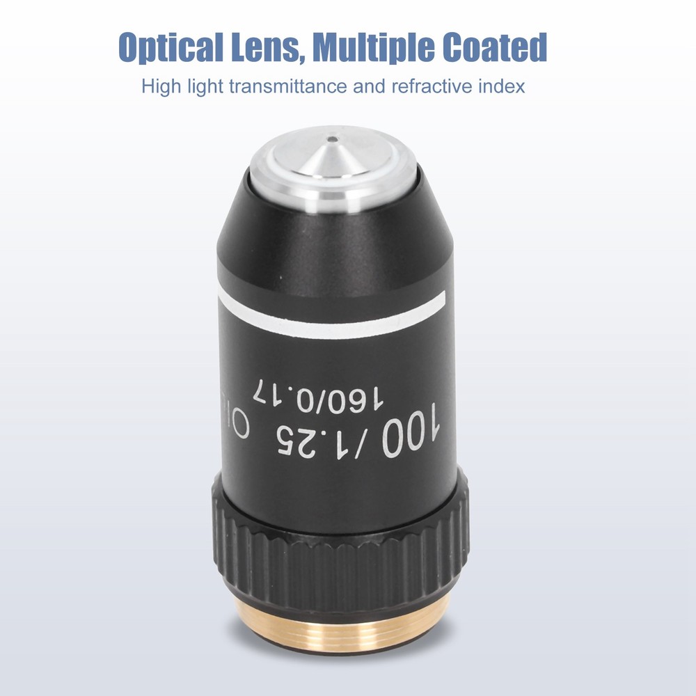 Microscope Objective Lens Replacement 100X Magnification High Power Lens New