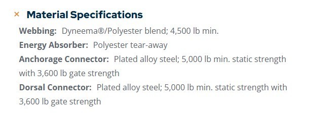 FallTech 72706TB3 Duratech 6' Mini Class 1 Personal SRL-P w/ Steel Rebar Hooks