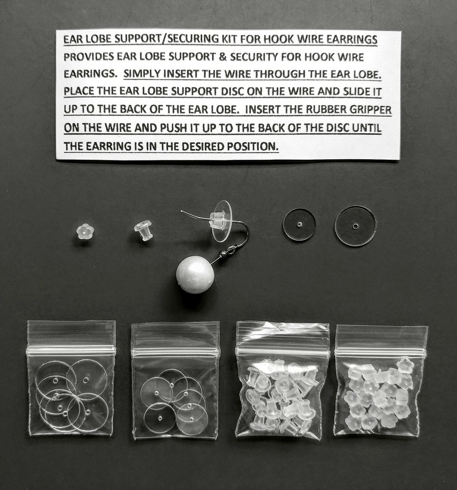 Earring Stabilizer Kit - For Hook & Post Earrings - French Wire, Fish Hook, Post