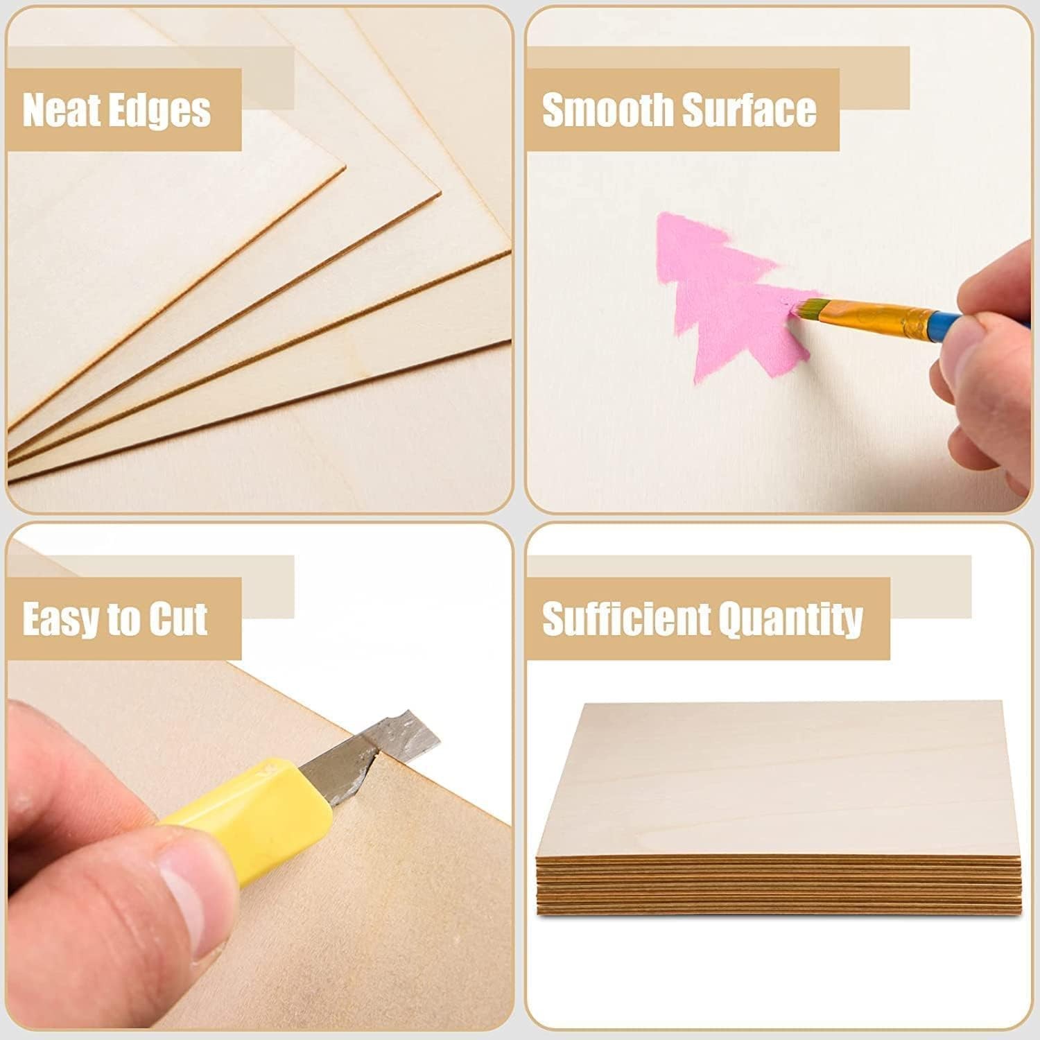 Basswood Sheets 12x16x1/16", 12 Pack Unfinished Plywood for DIY Crafts, Models