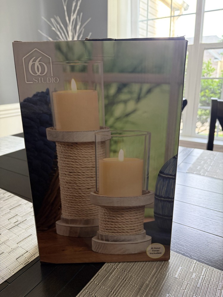 Studio 66 Avalon S2 Pillar LED Candle Holder Table Decor 2-pc. Set