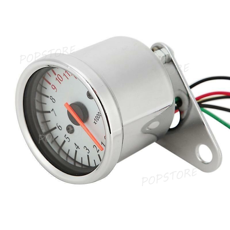 Universal Fit Motorcycle Tachometer with Clear LED Backlit Display