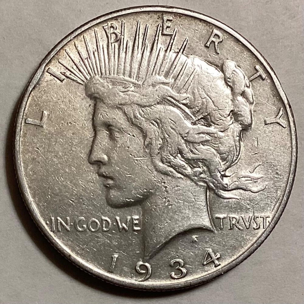 1934 S Peace Silver Dollar  cd