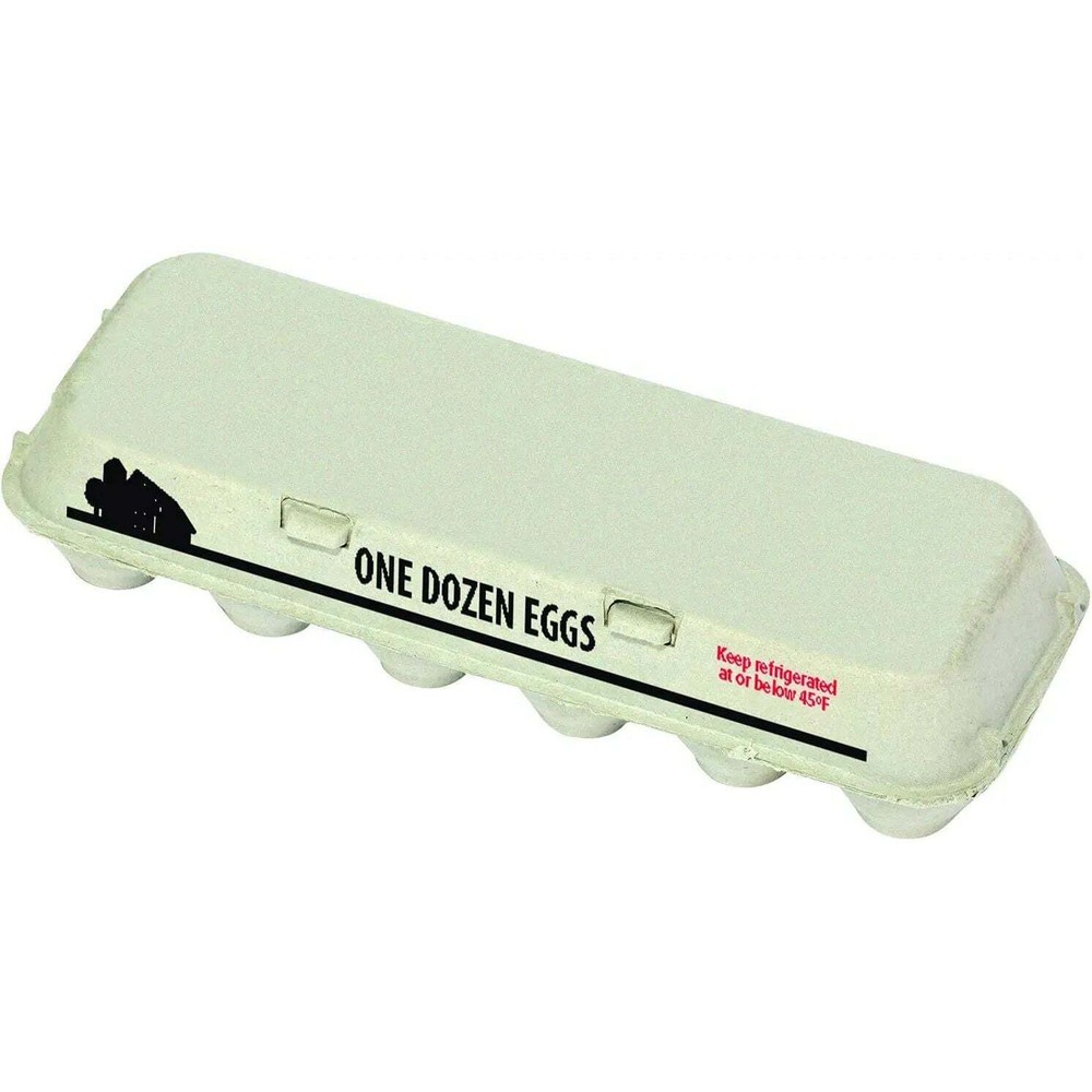 Little Giant Egg Cartons Solid Top 100% Recycled Paper Stackable, Single Carton