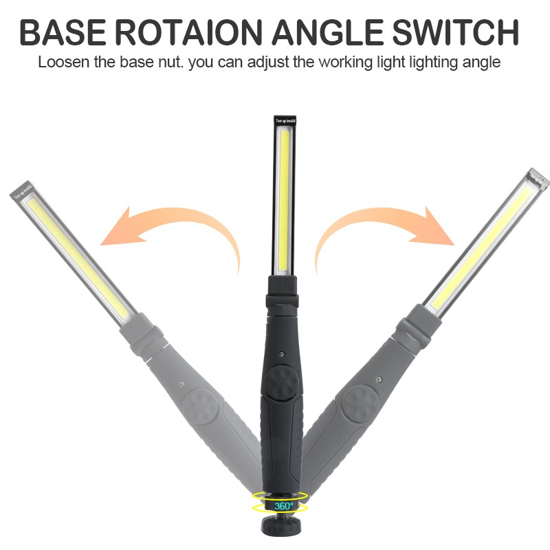 Rechargeable LED COB Work Light Torch Mechanic Flashlight 360° Magnetic Base