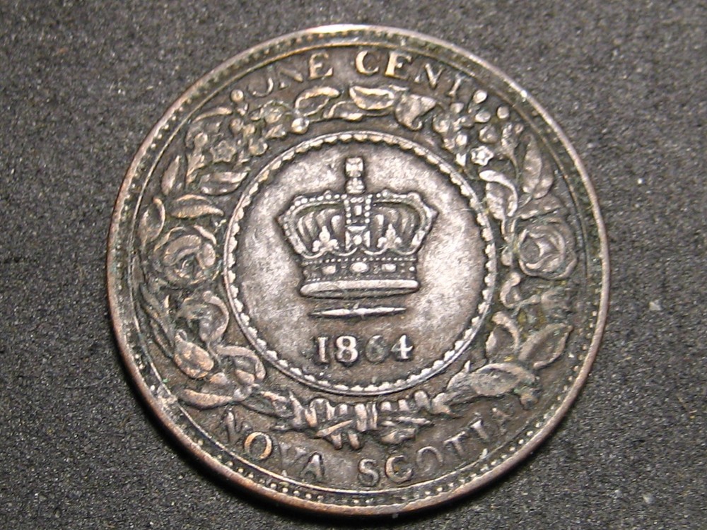 1864 Small 6 Nova Scotia One Cent