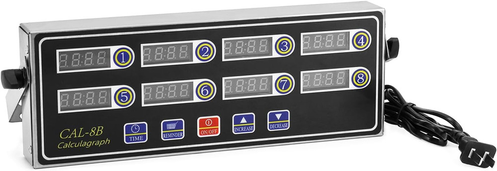 Digital Kitchen Timer - 8-Channel Multi-Timer with Waterproof Panel, Adjustable