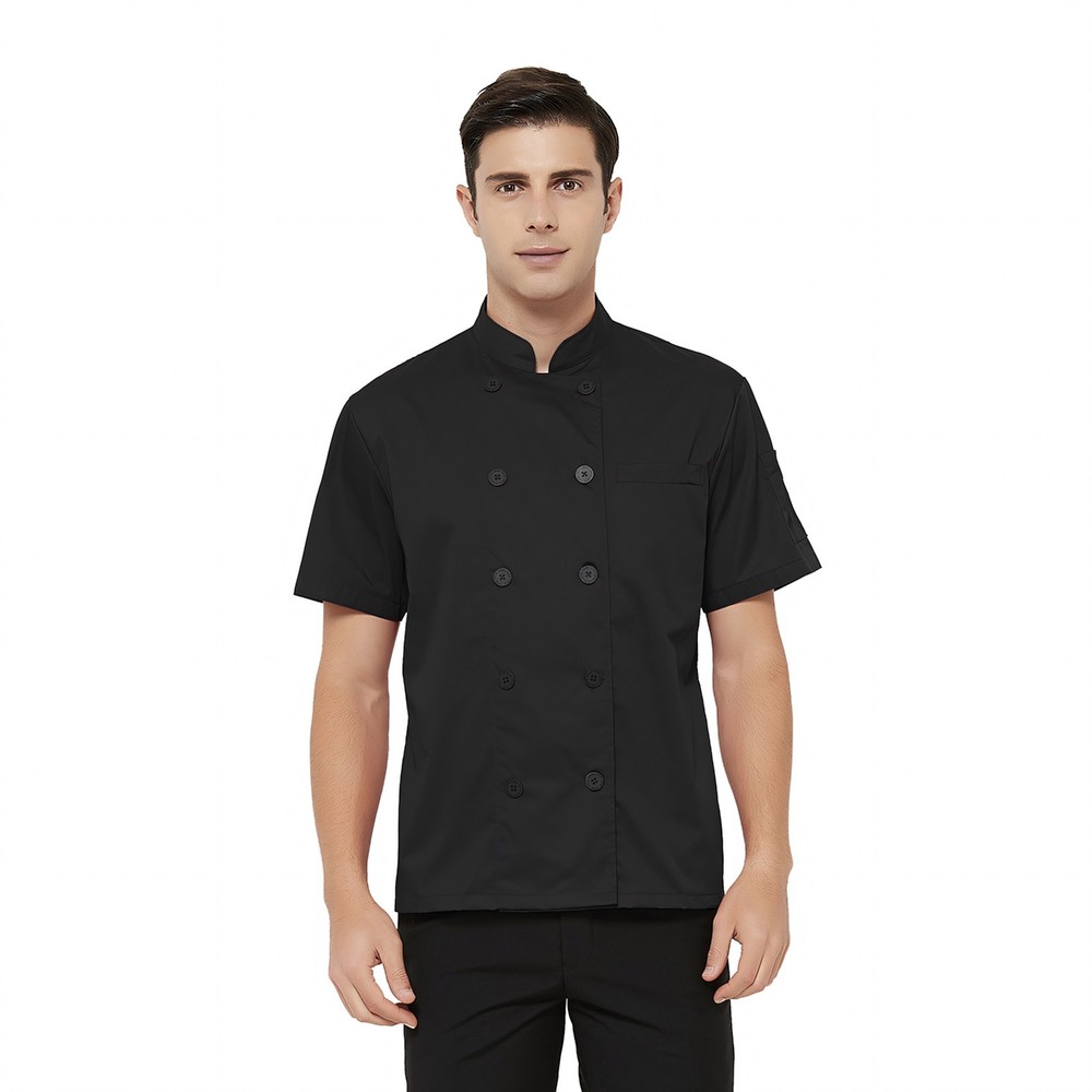 TOPTIE Short Sleeve Chef Coat Jacket Lightweight Button Chef Uniform