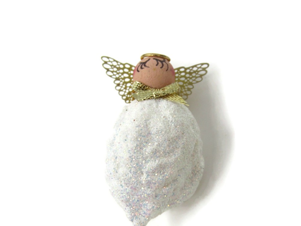 Walnut Angel Pin Christmas Winter Theme Nice Design