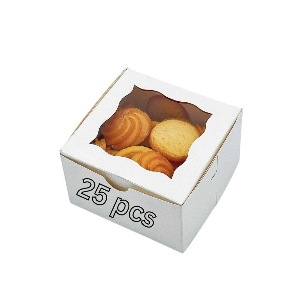 4"x4"x2.5" Mini Cake Box with Window (25pcs Pack)