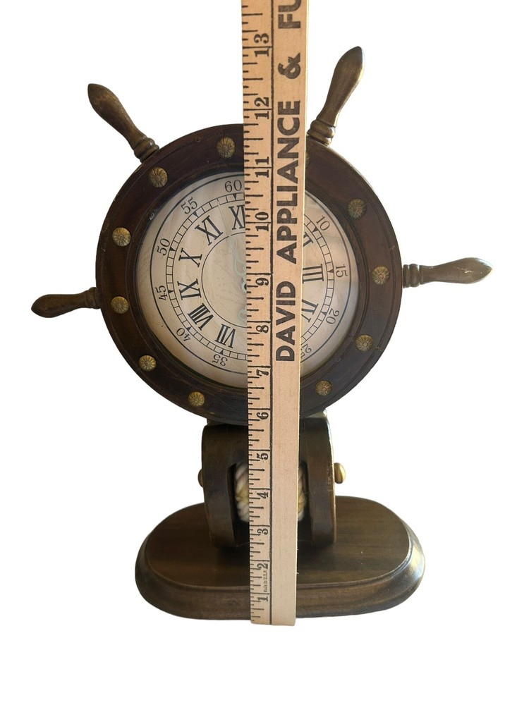 Wood Nautical Ship Wheel Clock