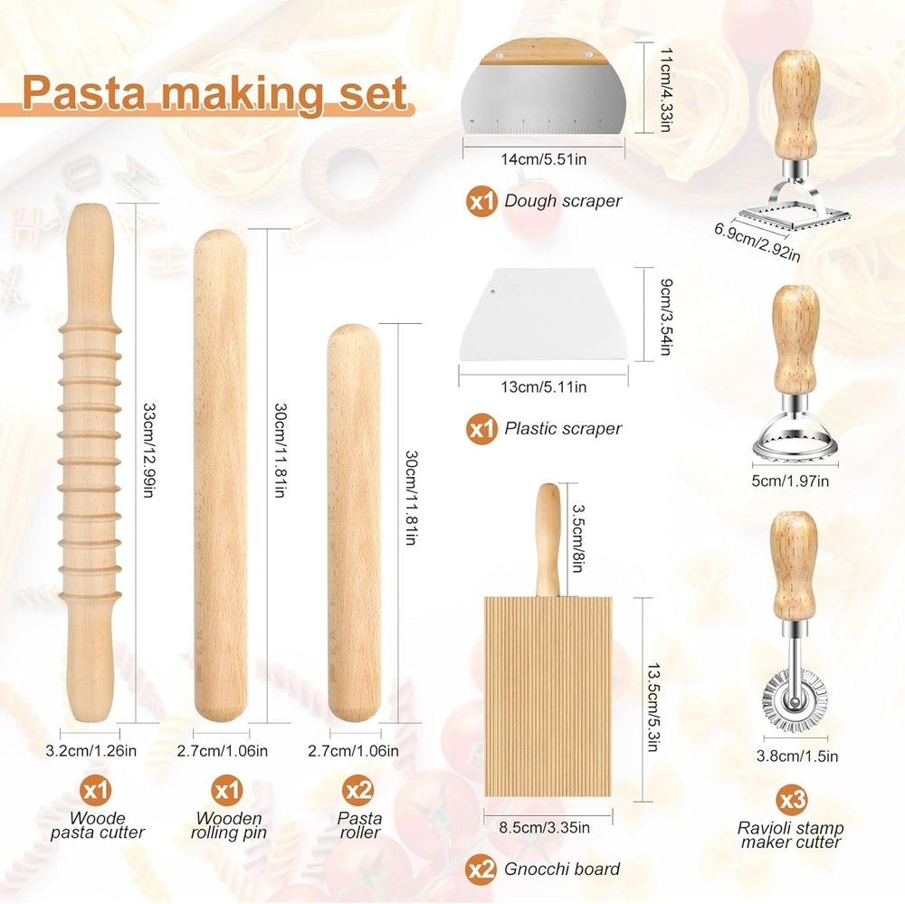12-Piece Pasta Making Tools Set - Create Authentic Homemade Pasta Effortlessly
