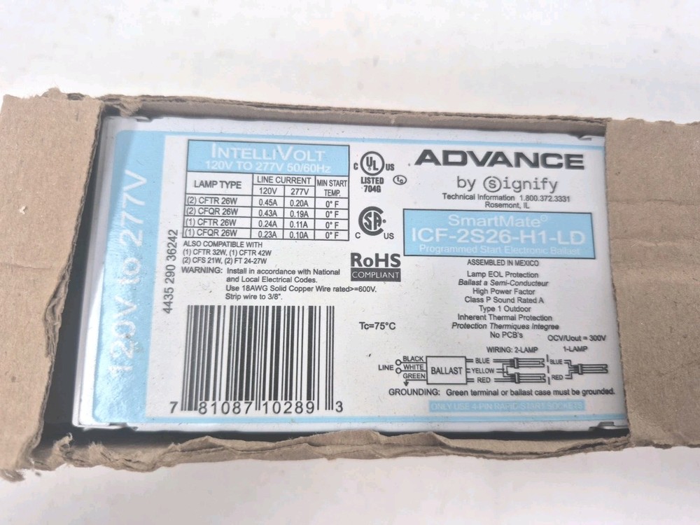 Advance SmartMate ICF-2S26-H1-LD Programmed Start Electronic Ballast