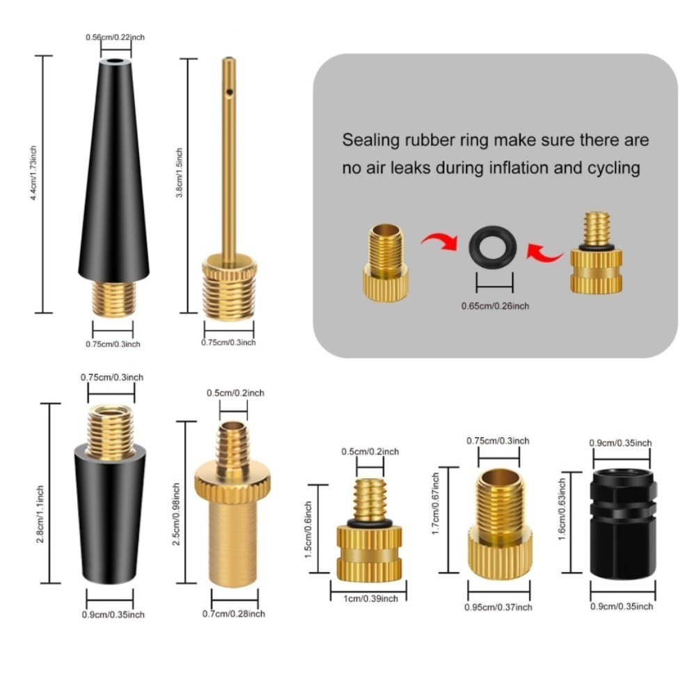 Multi Valve Bicycle Adapter Set 10pcs for Inflating Tires Balls and Other Items