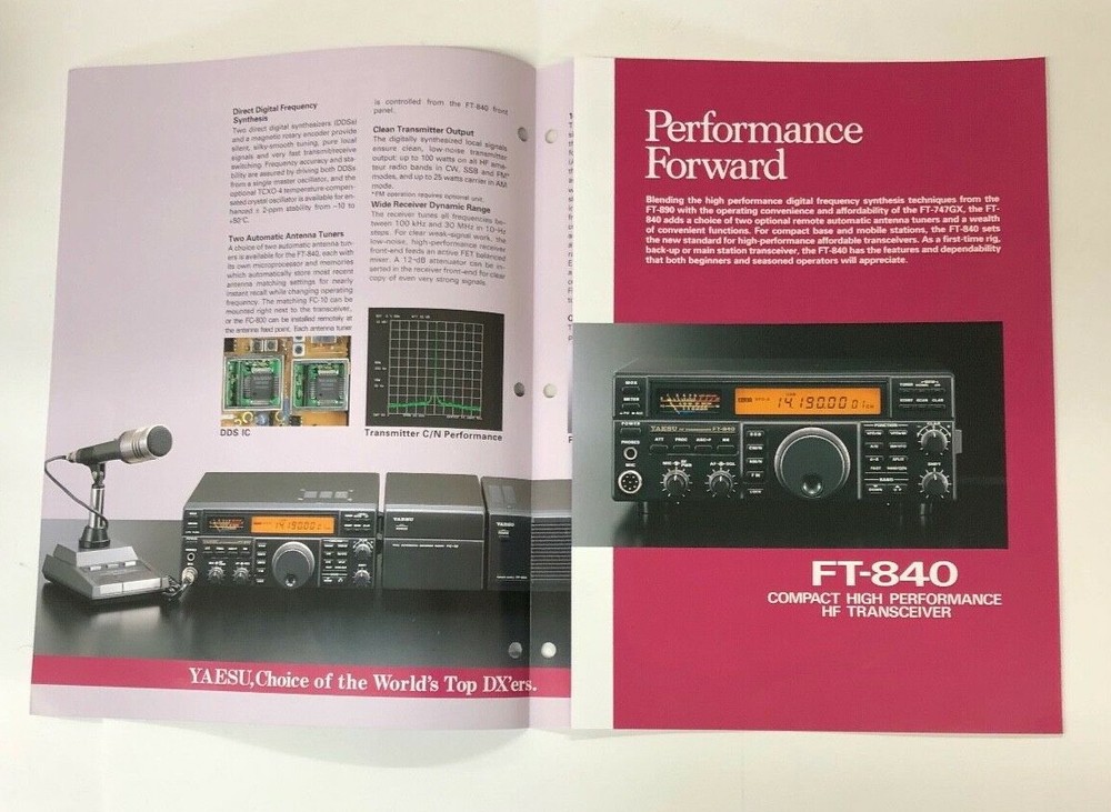 Yaesu FT-840 Compact High Performance HF Transceiver Brochure G1