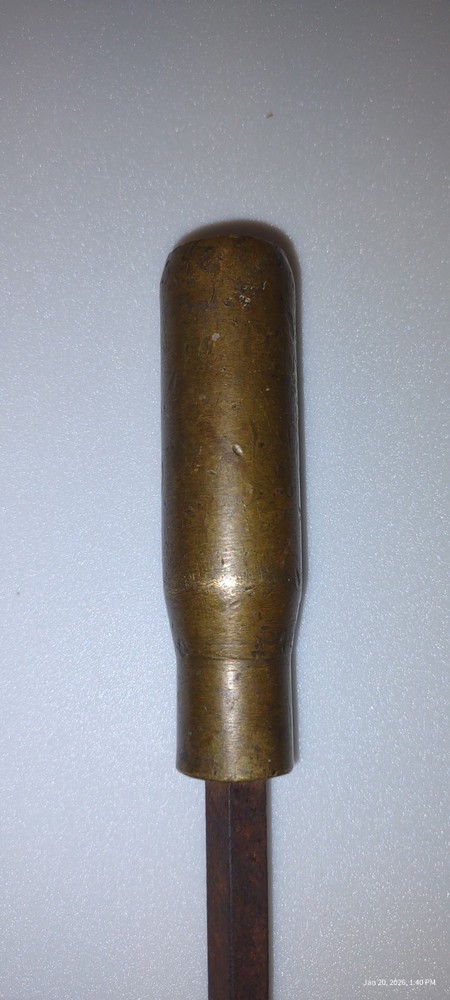 VTG 8-7/8" SOLID BRASS HANDLED SCREWDRIVER