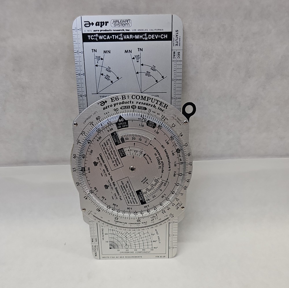 Vintage APR E6 B9 Flight Computer Plotter Instruction Manual Case 1973 Aero Prod