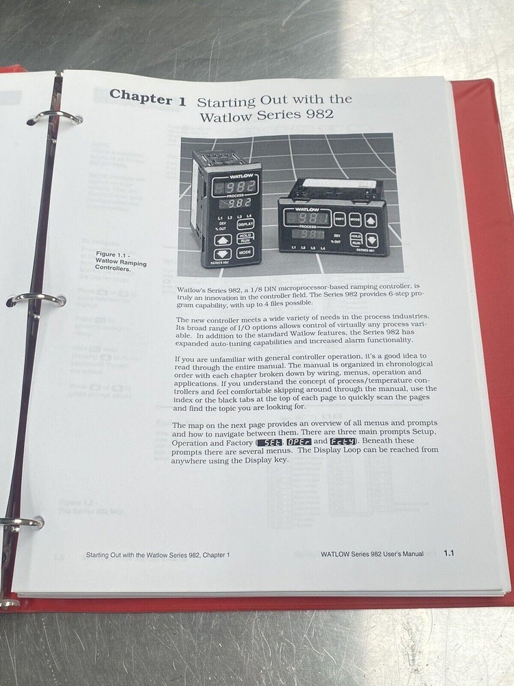 Watlow Series 982 1/8 DIN Microprocessor-based Controller - Users Manual / Book