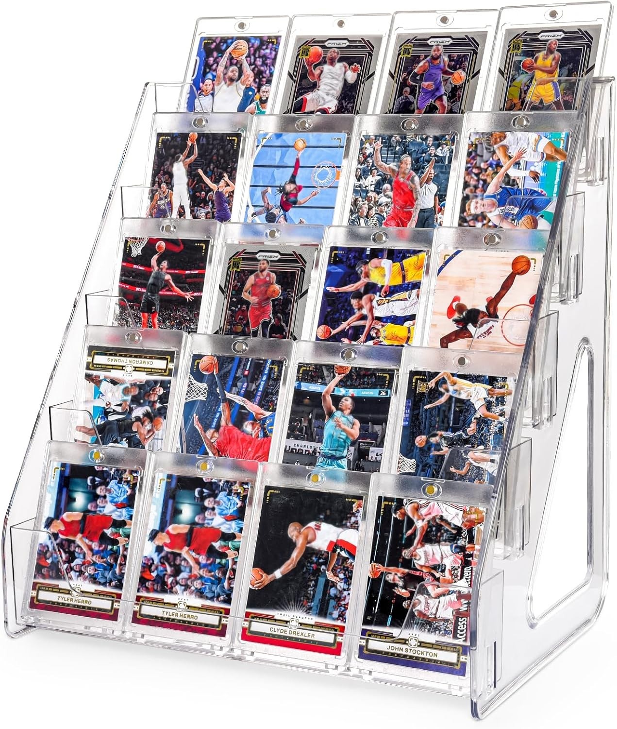 Trading Card Display Stand, 5 Tier Vertical Holder for Baseball Basketball Sport