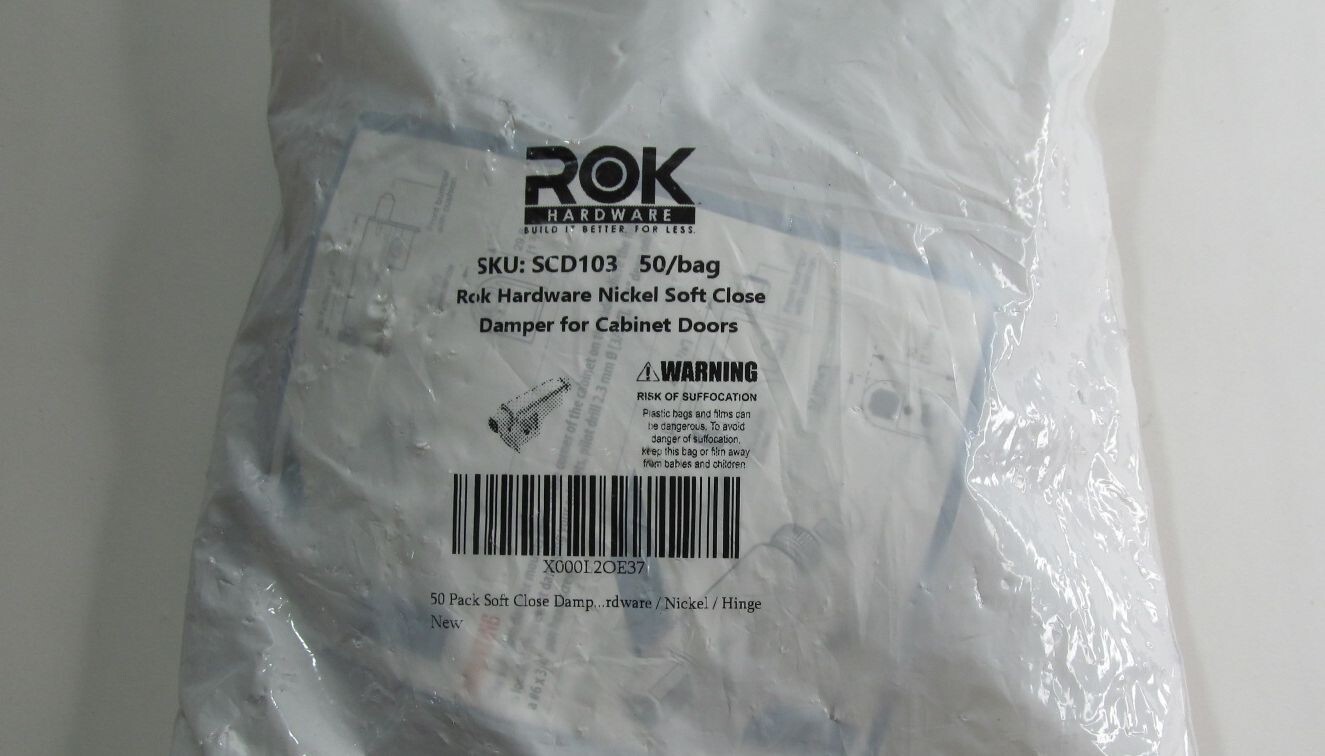 50-PACK ROK HARWARE SCD103 SOFT CLOSE DAMPER W/SCREWS FOR CABINET DOORS NICKEL