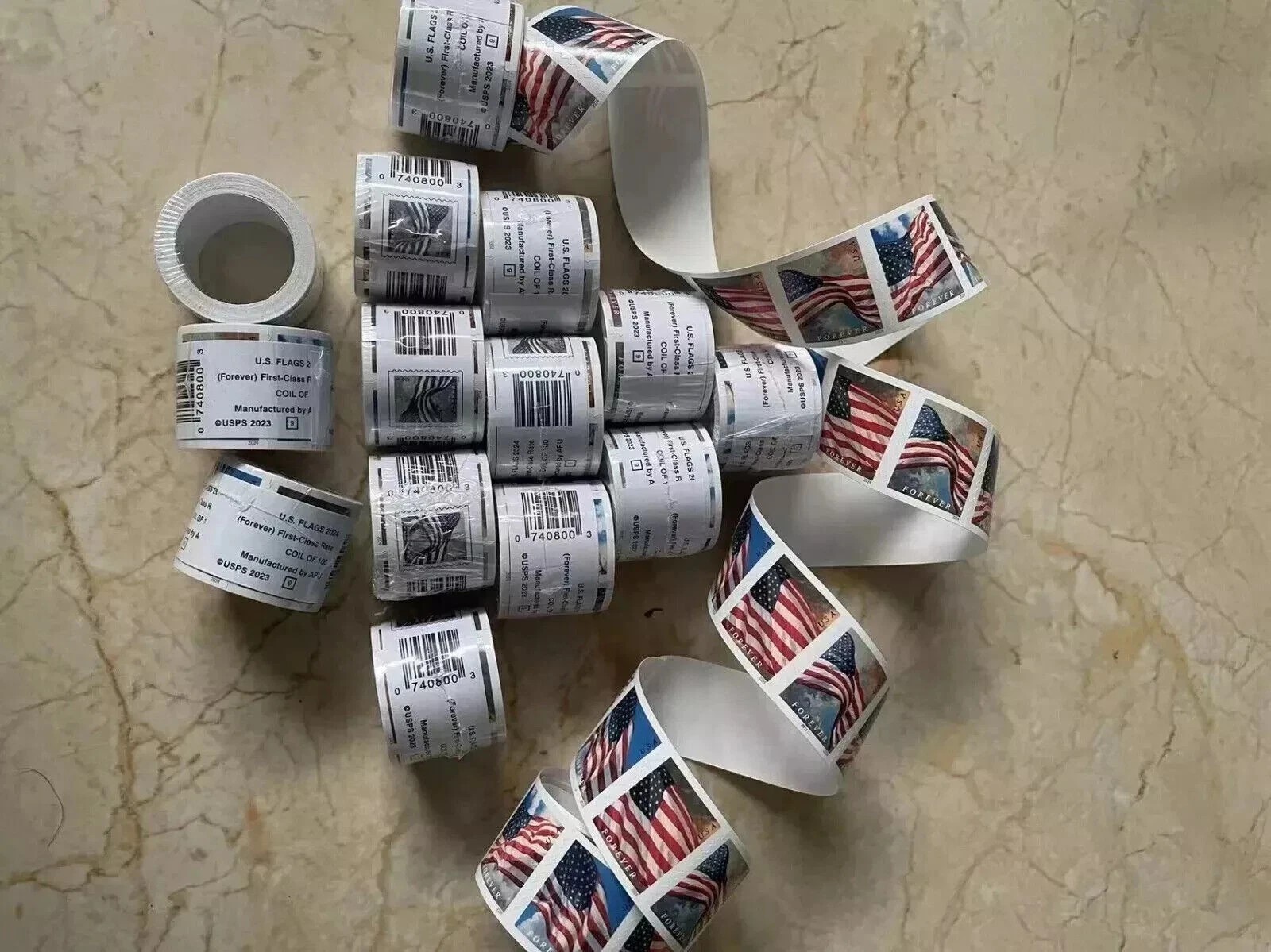 10 rolls of 100 USPS - Postage Free Ship!!-1000 PCS-Special Sale(2019)