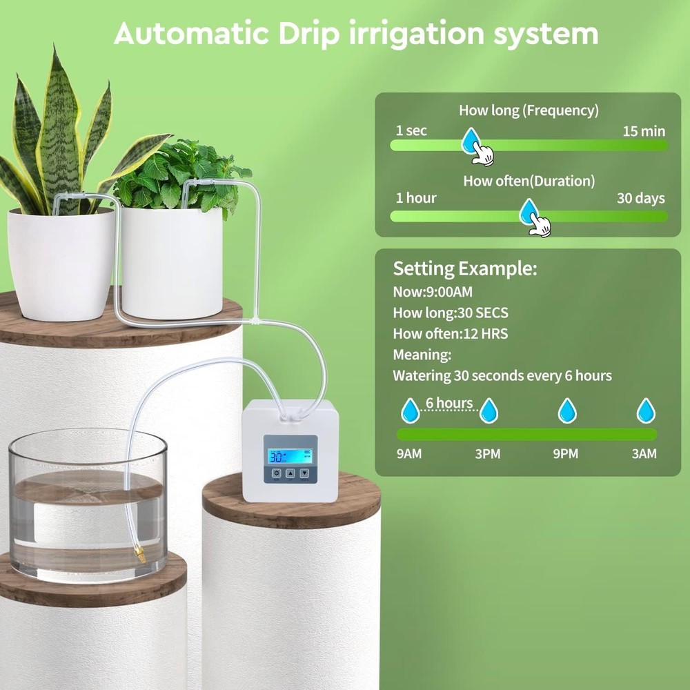 Automatic Drip Irrigation Kit for Indoor Plants with Programmable Water Timer