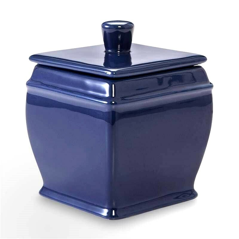 Cannon Ceramic Covered Bathroom Jar - Navy Blue