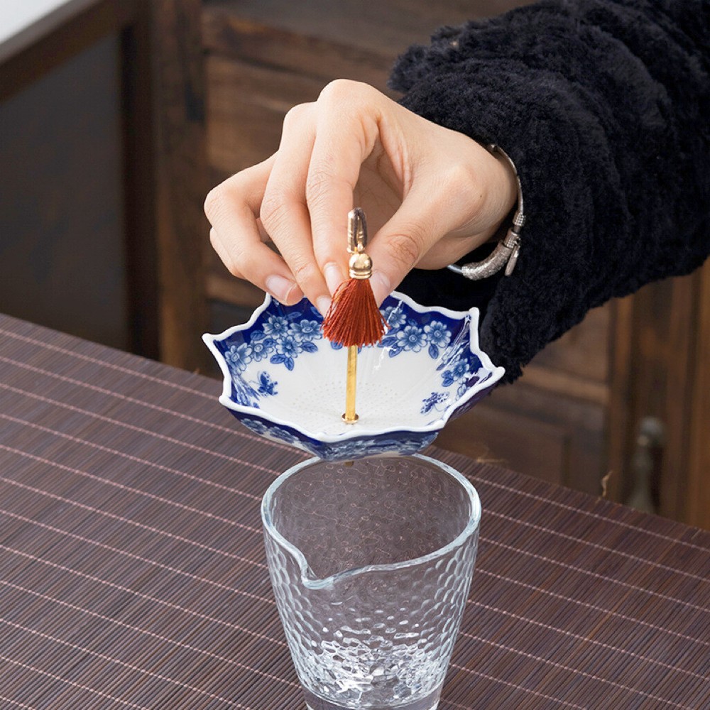 Artful Umbrella Design Filter Net Tea Strainer Ceramic Creative Tea Accessories